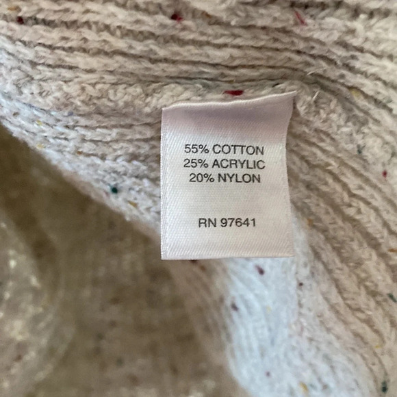 J. Jill Cable Knit Confetti Cream Tunic Sweater Ivory Size Small Braided Coastal - Picture 5 of 7